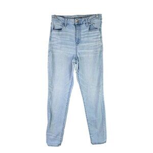 Womens American Eagle Curvy Hi-Rise Blue Jegging Next Level Stretch Size 10